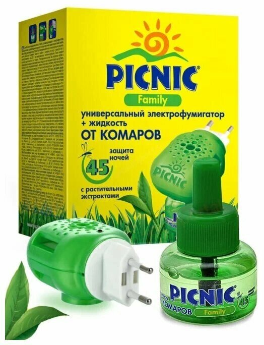 Picnic Family Электрофумигатор+Жидкость от Комаров 45 ночей {с 5 лет} Т30мл