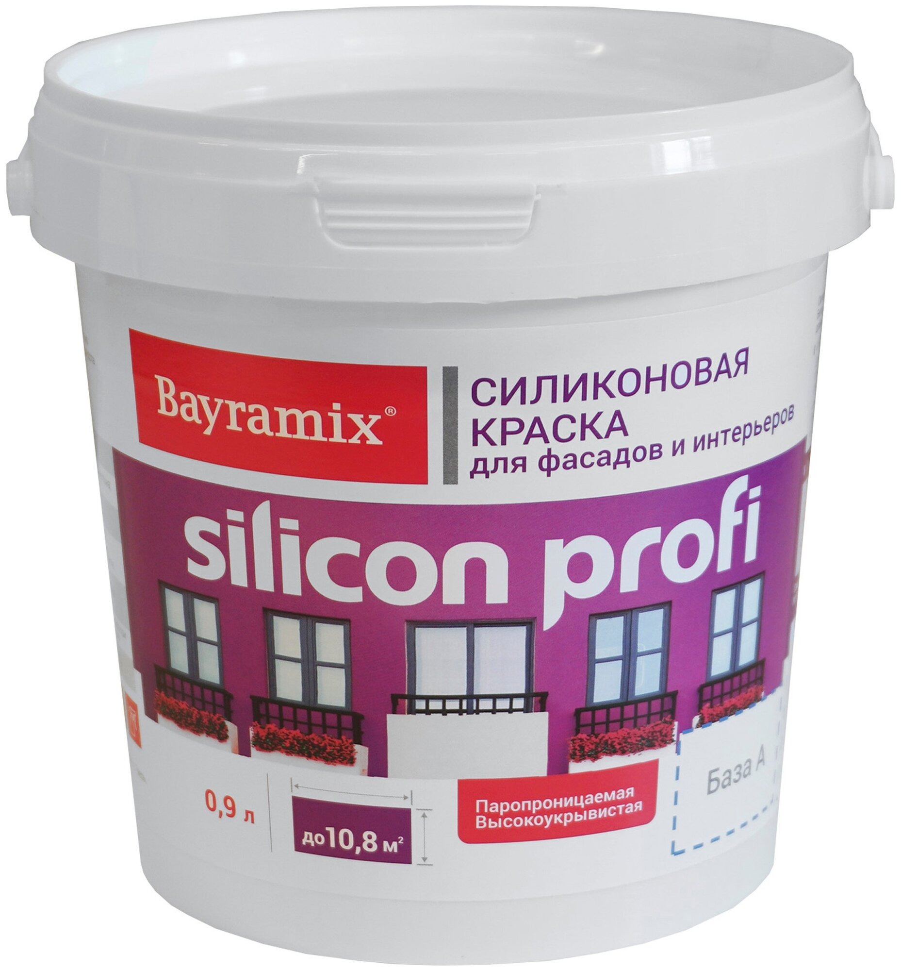 Краска фасадная Bayramix Silicon Profi база А 2.7 л - фото №2