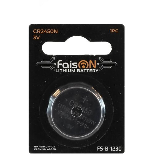 Батарейка FaisON Lithium, CR2450N-1BL, 3.0B, FS-B-1230 (1 шт.)