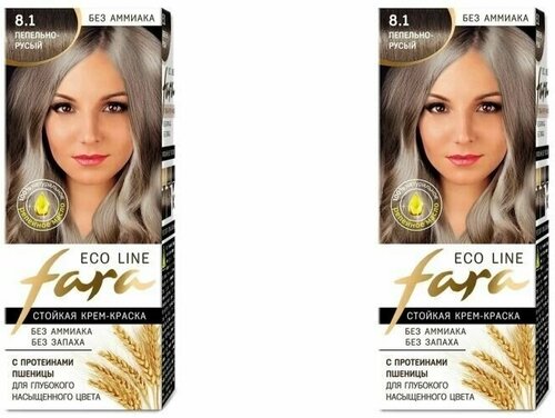 Краска для волос FARA (Фара) Eco Line Green, 8.1 пепельно-русый х 2шт