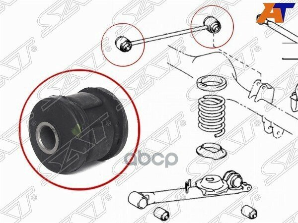 Сайлентблок Задней Продольной Верхней Тяги (Резиновый) Toyota Lite/Townace Noah, V 1996-2007 Sat арт. ST-48702-28130