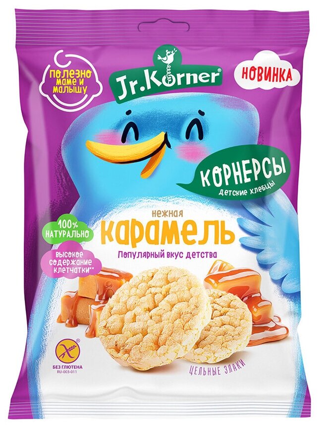 Рисовые мини хлебцы Jr. Korner "Карамель", 30гр Dr. Korner - фото №1