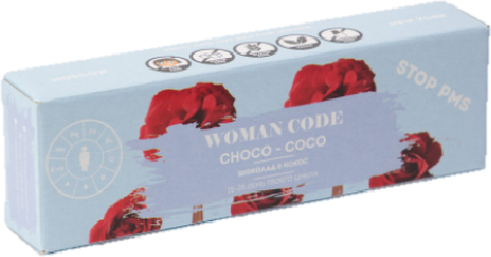 Батончики "WOMAN CODE" ("Вуман Код") Choco-Coco (Шоколад и Кокос), Stop PMS Фаза 2, 7 шт по 45 г, без сахара - фотография № 4