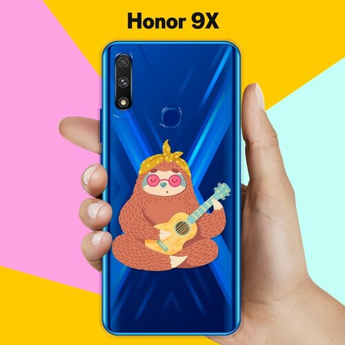 Силиконовый чехол Лама с гитарой на Honor 9X силиконовый чехол лама с гитарой на honor 10