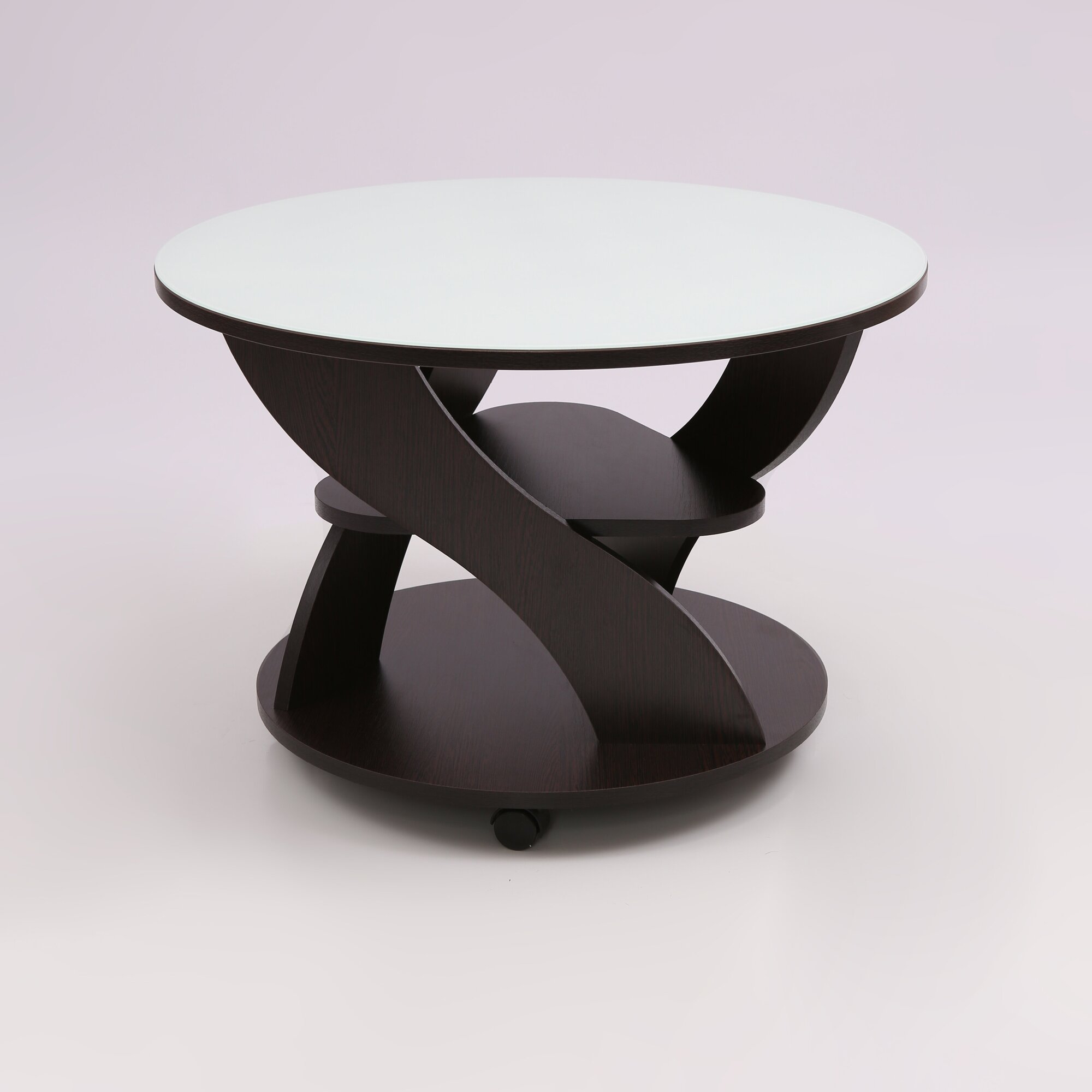 Стол журнальный Sole со стеклом / 70х70х49,3см / венге + белое стекло