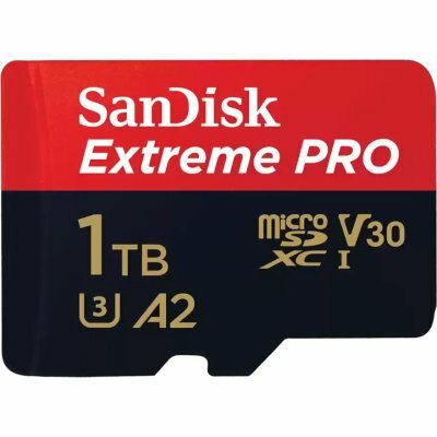 Карта памяти Extreme Pro 1TB SDSQXCD-1T00-GN6MA Объем памяти: 1 Тб, класс скорости: Class 10, UHS-I A2 C10 V30 U3, microSDXC, скорость чтения 200 Мб/с, скорость записи 140 Мб/с, SD адаптер, SDSQXCD-1T00-GN6MA