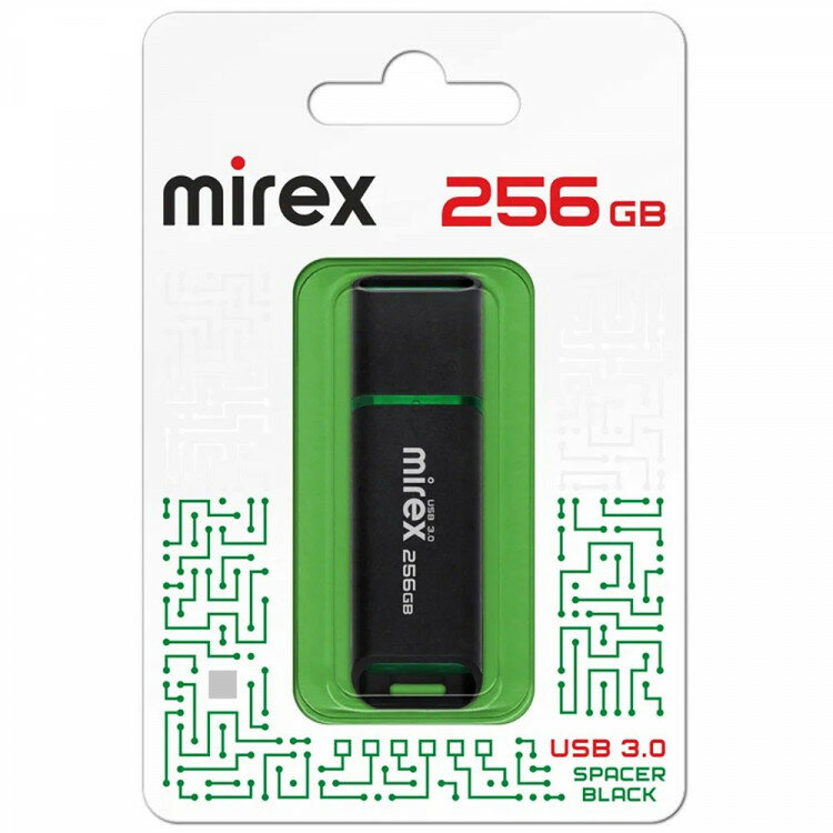 Флеш диск 256GB Mirex Spacer, USB 3.0, цв. черный