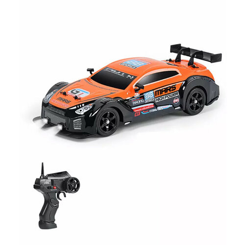 Радиоуправляемая машина для дрифта Nisssan GTR (4WD, свет, пар) 1:16. машина на р у 1toy драйв 2 4ghz 4wd до 20 км ч свет курковый пульт с акб 700mah ni ch зеленый черный белый т10966 удалить по задаче