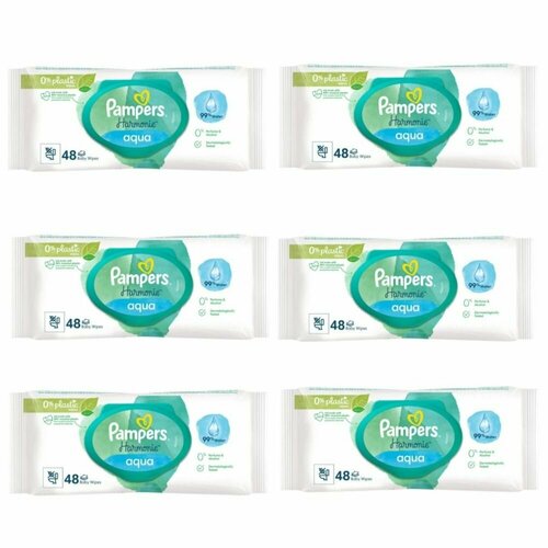 Pampers Cалфетки влажные детские Harmonie Aqua , 6 уп.