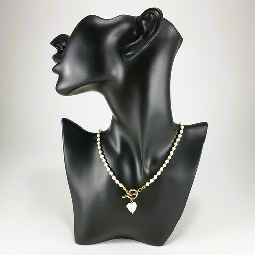 Колье Жемчужина Юга, гематит, перламутр, длина 40 см, белый