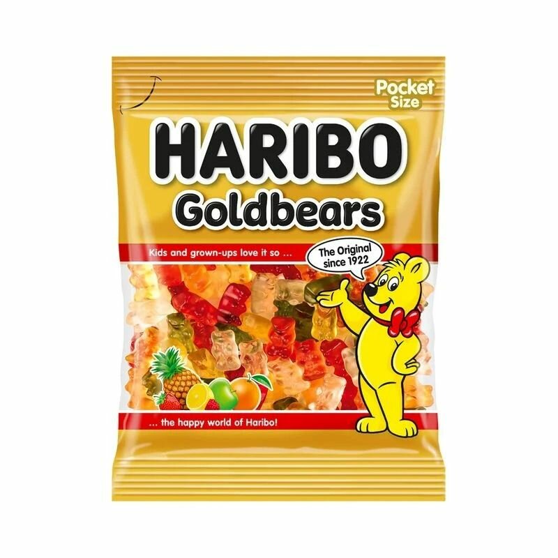 Жевательный мармелад Haribo Goldenbears (Золотые мишки) ассорти 100 г (из Финляндии)