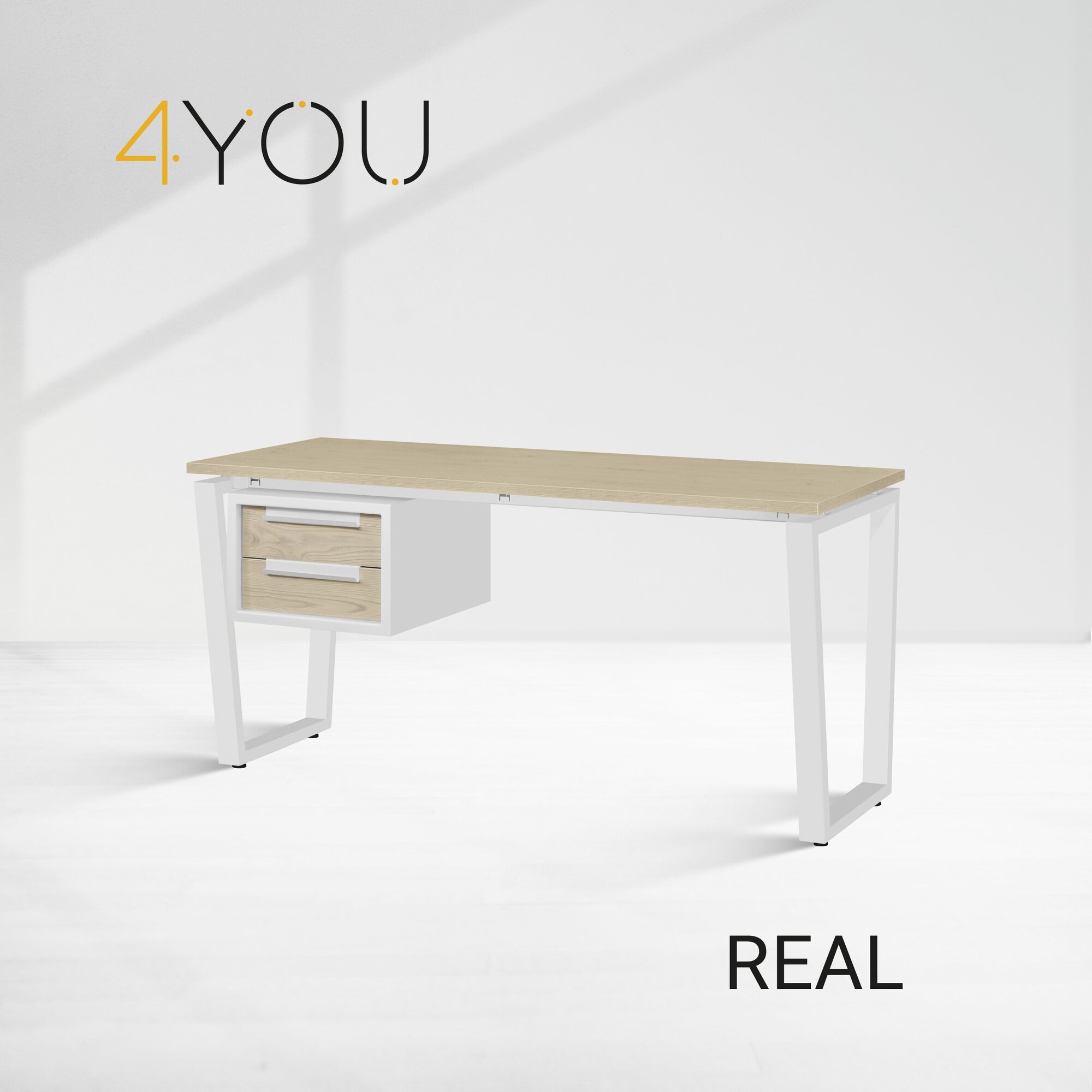 фото 4 YOU Стол 180х60х85 см с двумя ящиками офисный, письменный, белый, металлический