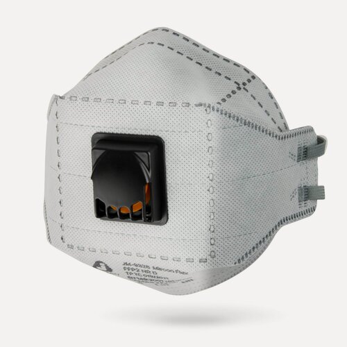 Изображение товара Противоаэрозольная полумаска с угольным слоем Jeta Safety JM-9326, трёхпанельная, с клапаном, FFP2 - 20 шт. в упаковке
