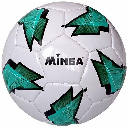Мяч футбольный MINSA B5-9073 (PVC 2. 7, 345 гр, маш. сш. ) (зеленый/белый)