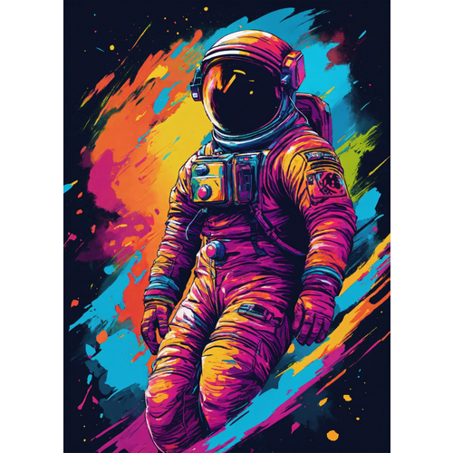 картина по номерам космонавт посреди цветов 40х50 см Космонавт Картина по номерам 40х50 АртТойс
