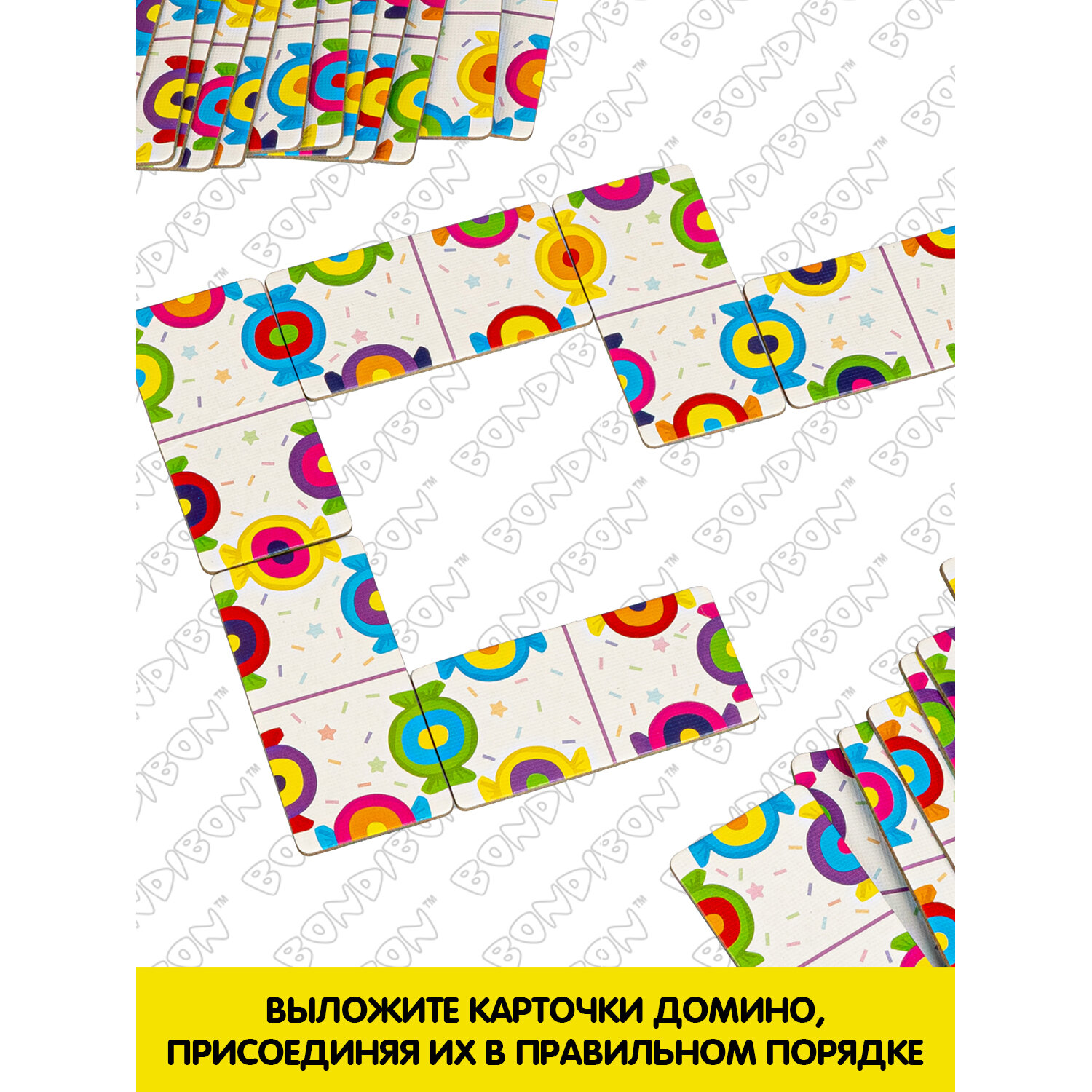 Игра настольная. Домино "КОНФЕТКИ" (ВВ4704) Bondibon - фото №3