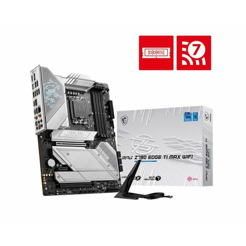 Материнская плата MSI Intel Z790 LGA1700 Standart-ATX Memory DDR5 Количество слотов памяти 4 слота 2xPCI-Express 5.0 16x 5xM.2 1xВыход HDMI 1xВыход DisplayPort 4xНаличие USB 2.0 8xUSB 3.2 3xUSB type C