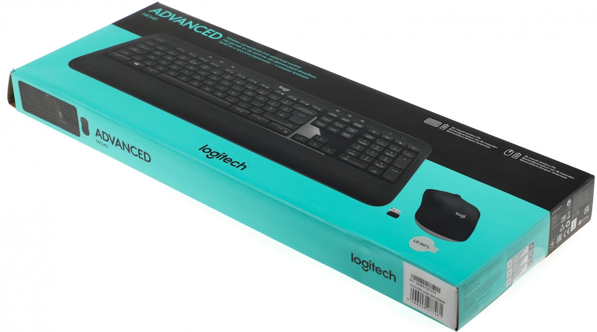 Комплект клавиатура+мышь Logitech MK540 Advanced черный/черный (920-008685) - фото №16