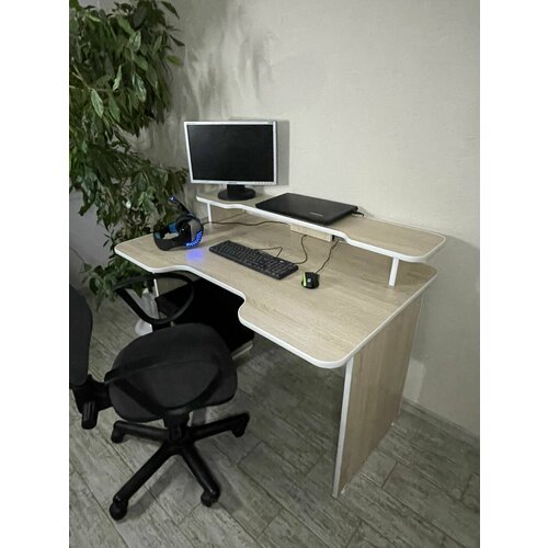 Компьютерный игровойгеймерский письменный стол ADRENALINE дуб сономабелый 120х75х78 с подставкой под монитор 6960₽