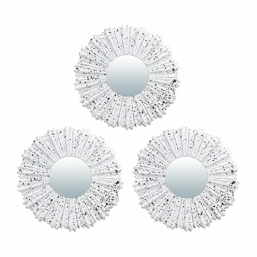 QWERTY Комплект декоративных зеркал Ницца белый 3шт D 10см 16 1494₽