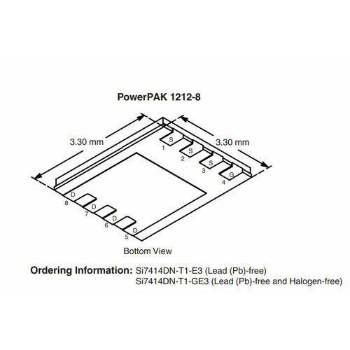 Микросхема Si7414DN-T1-E3 P-Channel MOSFET 60V 5.6A POWERPAK-1212-8 микросхема fcb36n60n n channel mosfet 60v 36a d2pak