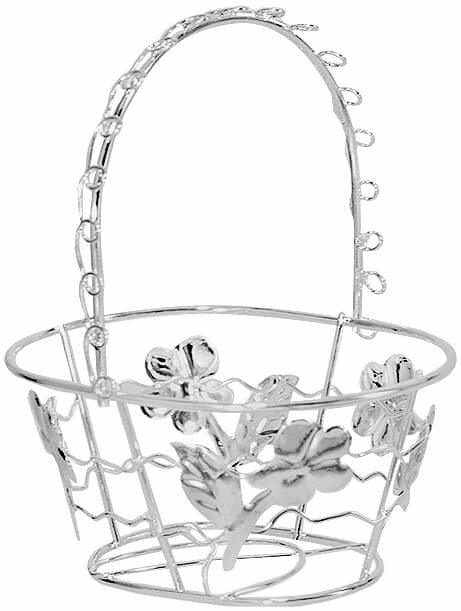 фото Корзинка декоративная металлическая овальная / Кашпо декоративное (60 х 35 х 40 мм) / 2шт.