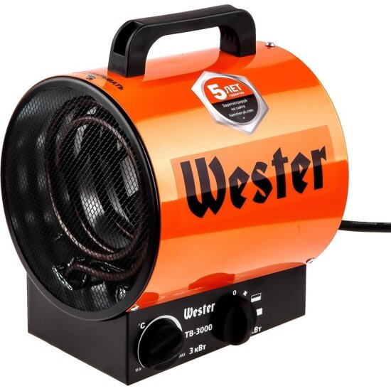 Тепловентилятор электрический Wester TB-3000 3кВт 300м3/ч 30м2 3.2кг