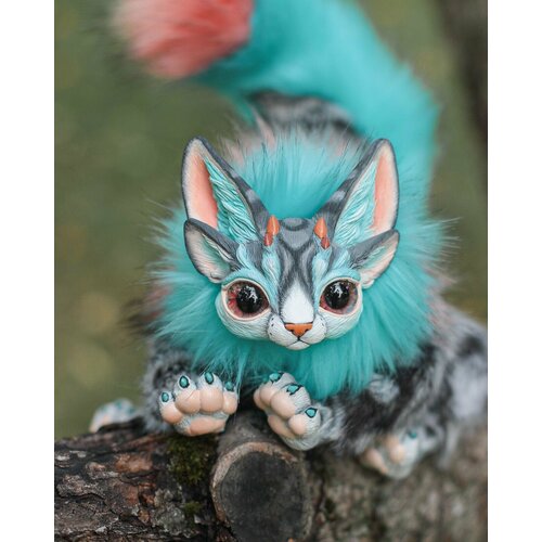 Фенек полосатый. Игрушка авторская, ручная работа. Шарнирная