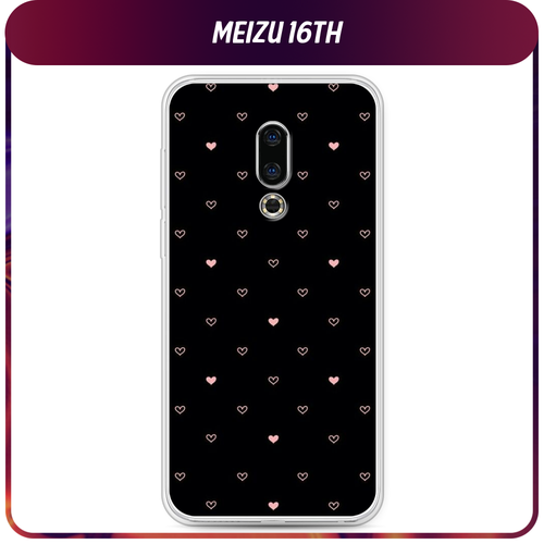 Силиконовый чехол на Meizu 16th / Мейзу 16th Чехол с сердечками дизайнерский силиконовый чехол для мейзу 16 плюс meizu 16th plus цветы