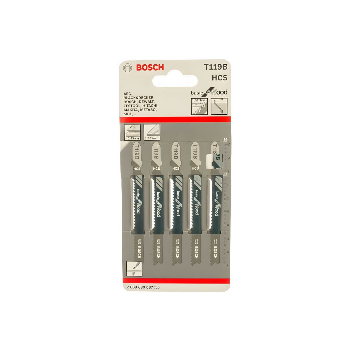 Полотно пильное T 119 B Basic for Wood (5 шт.) BOSCH 2608630037