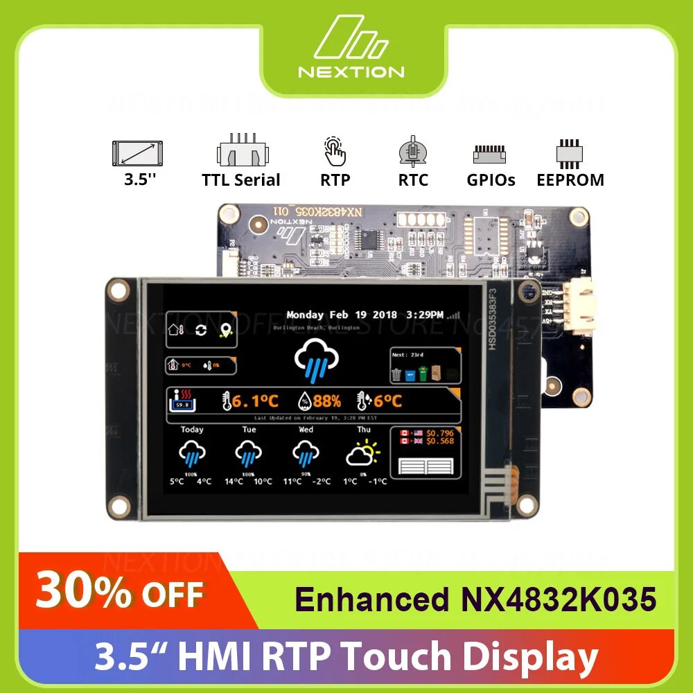 Nextion Enhanced NX4832K035 сенсорный дисплей