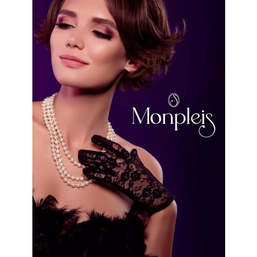 фото Перчатки monpleis вечерняя коллекция для женщин, размер onesize (6-8), черный