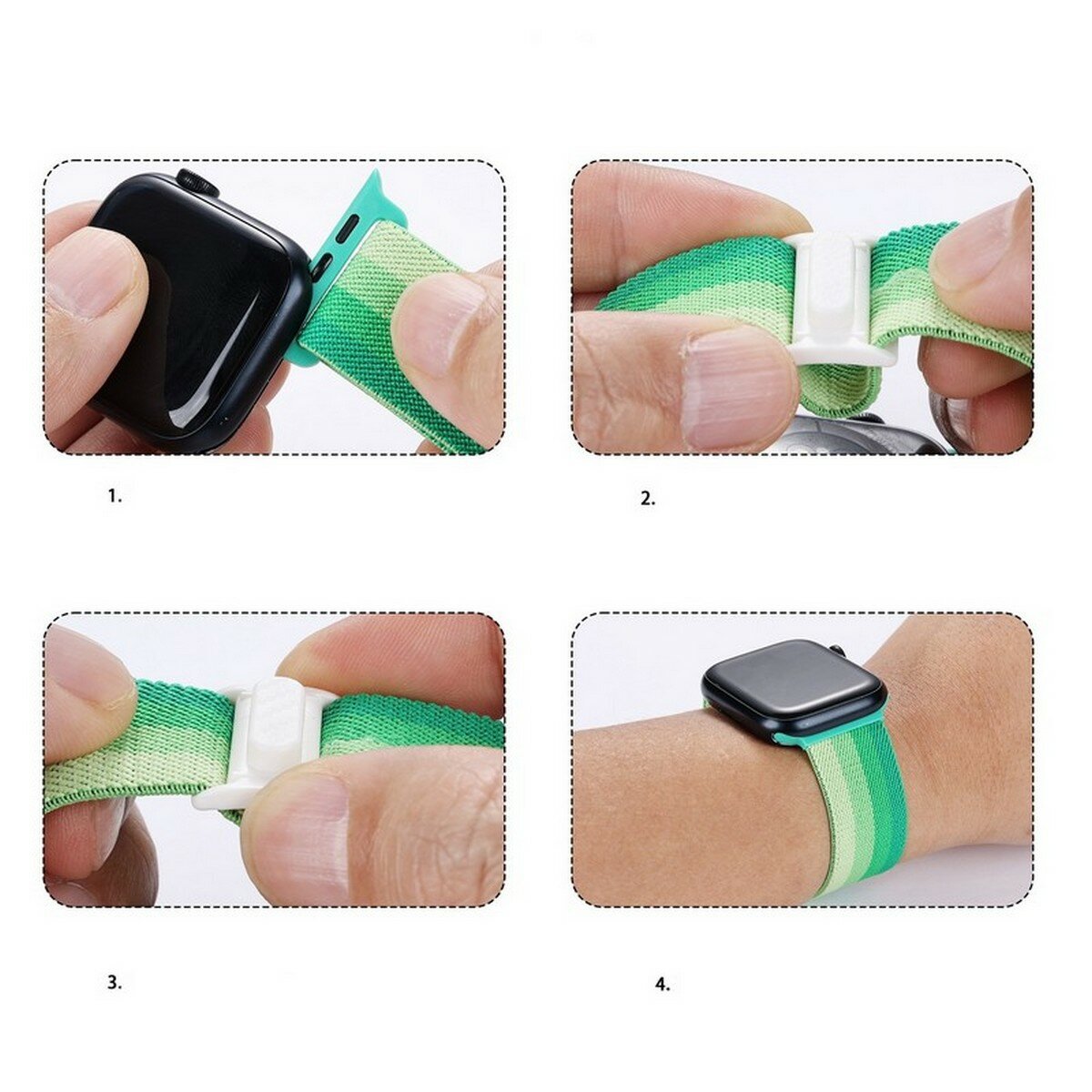 Ремешок c карбоновой застежкой для часов Apple Watch Series 1-10 и Ultra 42/44/45/49 мм, 19 серый в клетку — фото 1