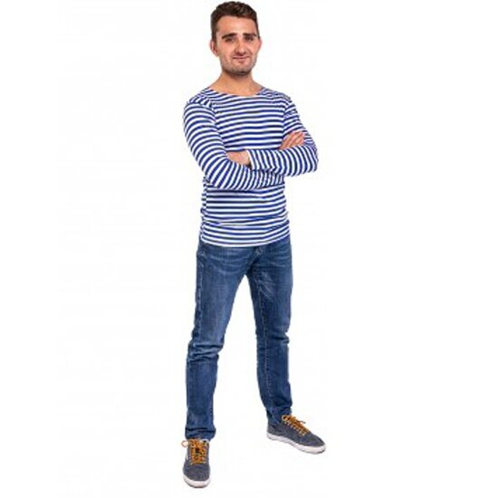 Тельняшка Helios кулирка голубая полоса, размер 52