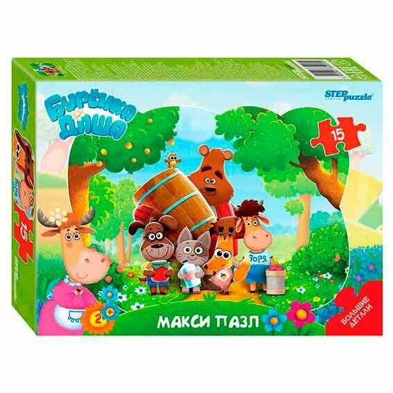 Пазл Step Puzzle "Буренка Даша", макси, контурный, 15 элементов (65001)