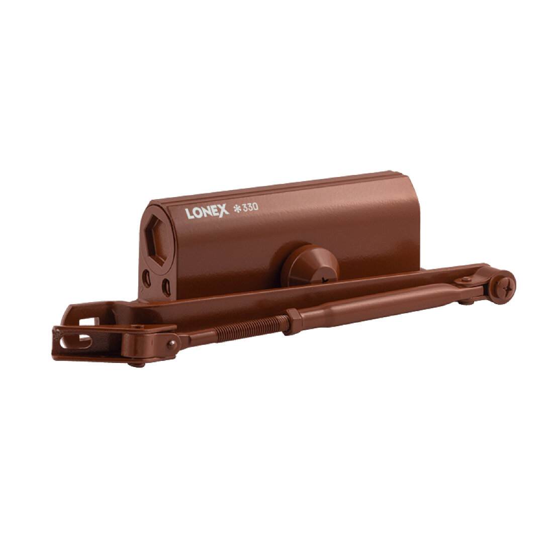 Доводчик дверной морозостойкий, противопожарный Нора-М LONEX 330 (от 50 до 120 кг) (коричневый)