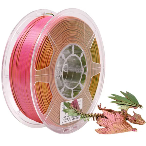 Филамент Esun SILK PLA+, для 3D принтера, золотой / красный / зеленый, 1кг красный, золотистый, зеленый