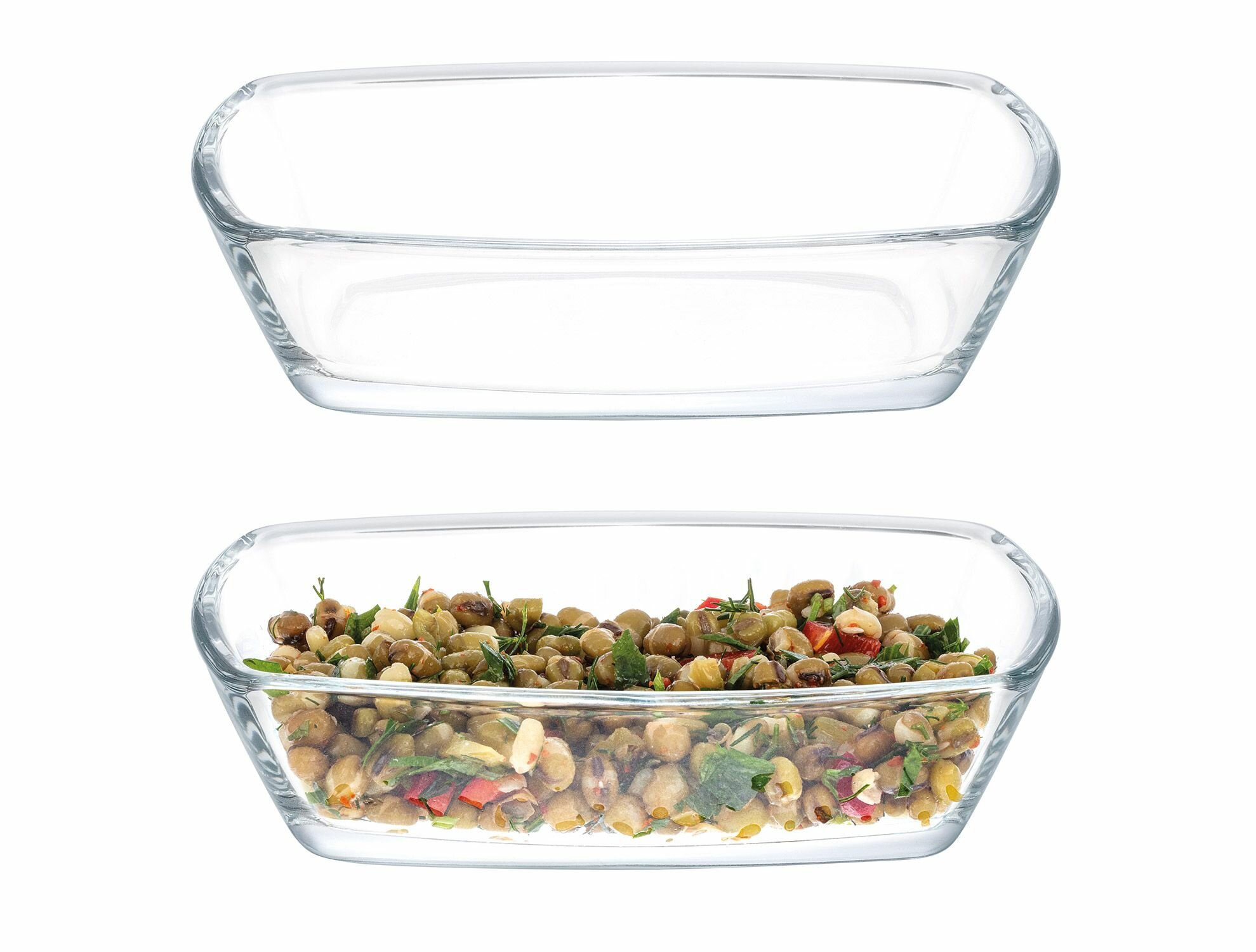 Салатники набор стеклянный 10х14 см 2 шт MADAME COCO прозрачный