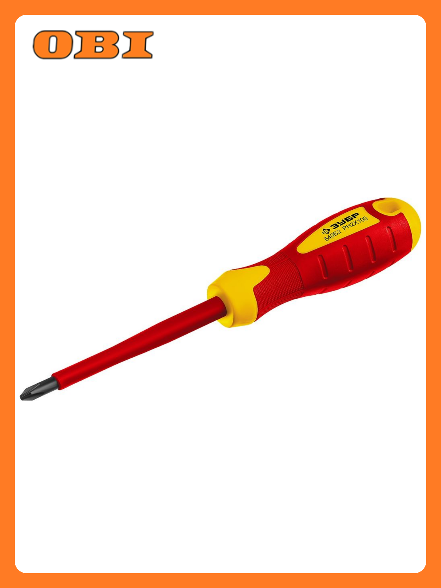 Отвертка ЗУБР диэлектрическая крестообразная хромованадиевая сталь 2x100мм