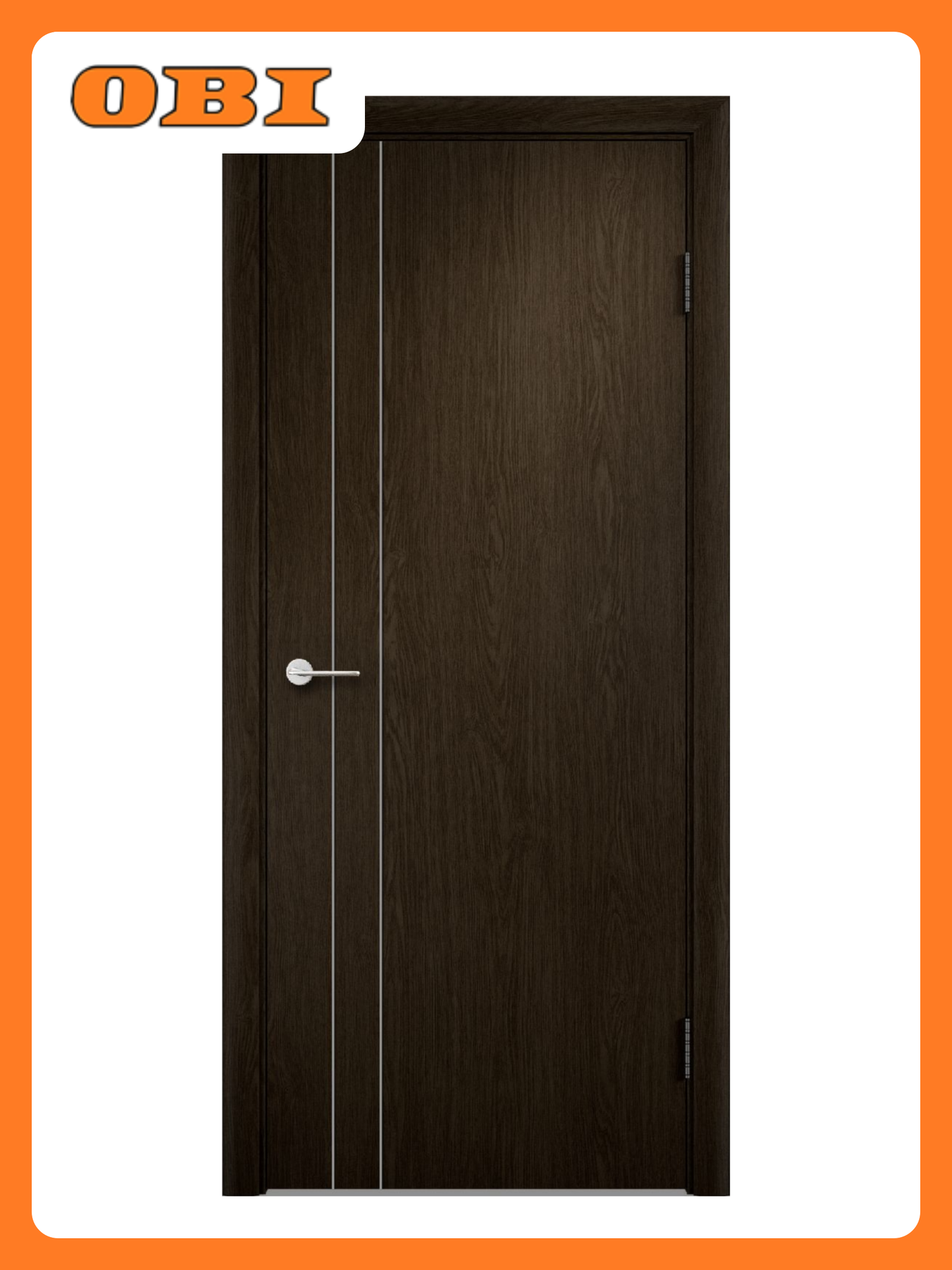 Межкомнатная дверь Verda Вертикаль ДГ с молдингом 200х70 см коричневый