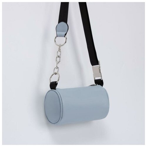 фото Сумка-багет, отдел на молнии, длинный ремень, цвет голубой mikimarket