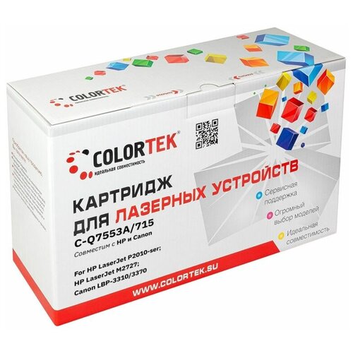 Картридж лазерный Colortek CT-Q7553A/C-715 для принтеров HP и Canon