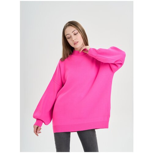 свитер melle длинный рукав свободный силуэт размер one size розовый Свитер MELLE, размер one size, фуксия