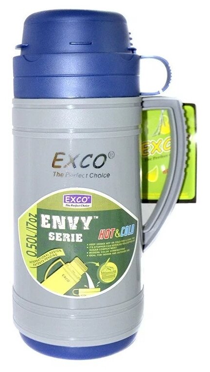 Термос EXCO EN050 500ml Grey-Blue - фотография № 1