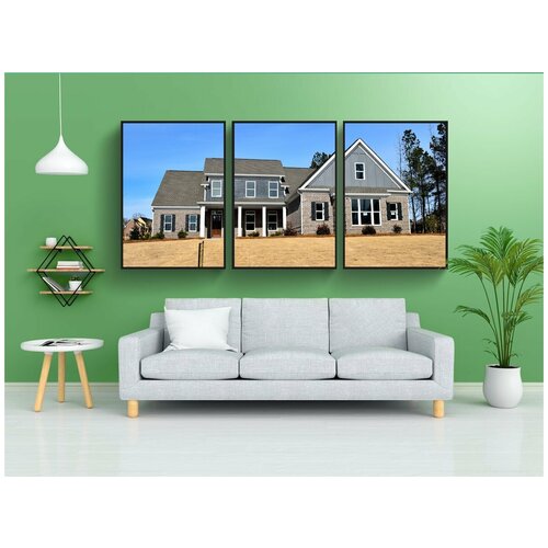 фото Набор модулных постеров для интерьера "дом, архитектуры, семья" 60x90 см. в тубусе, без рамки lotsprints