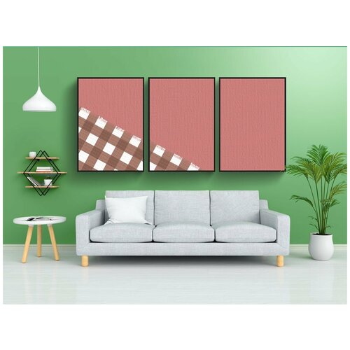 фото Набор модулных постеров для интерьера "задний план, розовый, цветок" 60x90 см. в тубусе, без рамки lotsprints