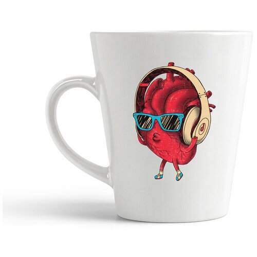 фото Кружка-латте coolpodarok сердце в наушниках