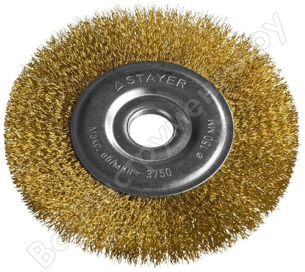 STAYER 150 мм витая латунированная стальная проволока 0.3 мм Щетка дисковая PROFESSIONAL (35122-150)