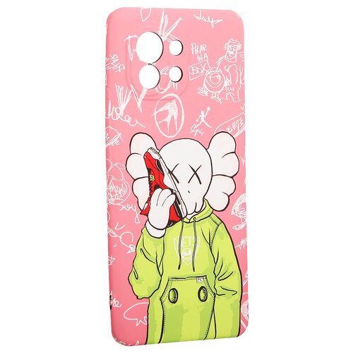 фото Чехол для xiaomi mi 11 0.8мм силикон luxo с флуоресцентным рисунком kaws j83