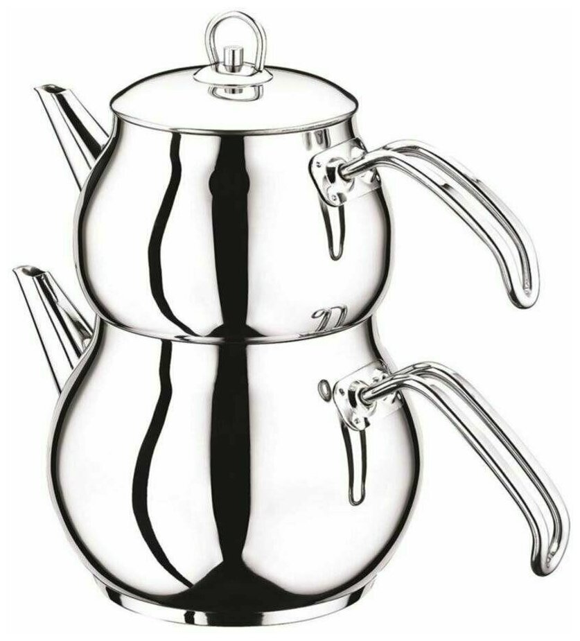 Набор из 2 чайников. O.M.S. Нержавеющая сталь. Чайник для плиты 1,75 л, заварочный чайник 1 л.